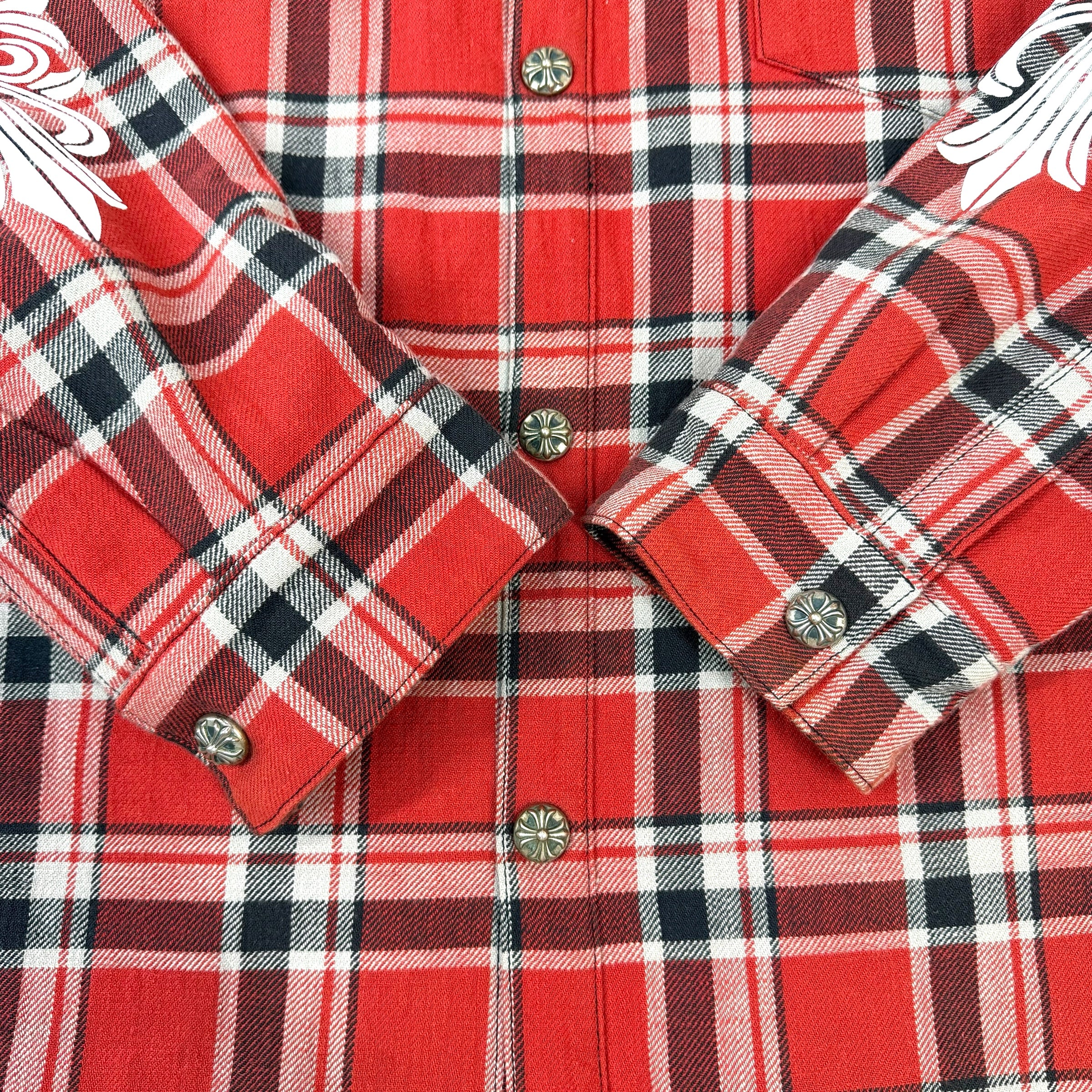 Chrome Hearts Work'n Fleur Padded Flannel Shirt XL
