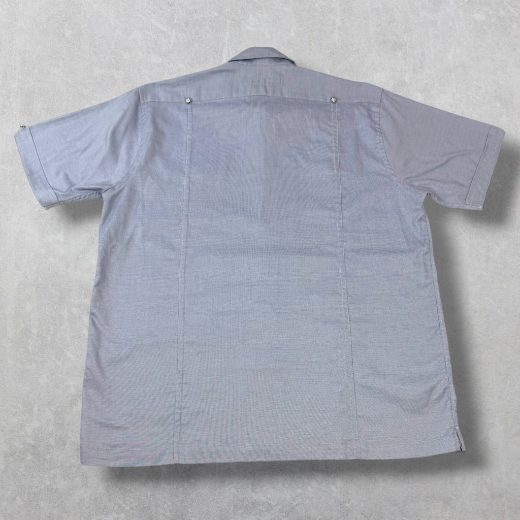 Chrome Hearts Cross Patch Blue Guayabera Shirt L