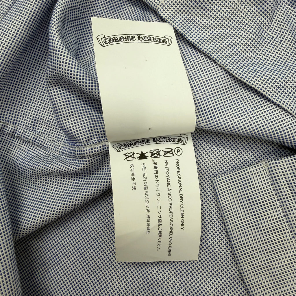 Chrome Hearts Cross Patch Blue Guayabera Shirt L