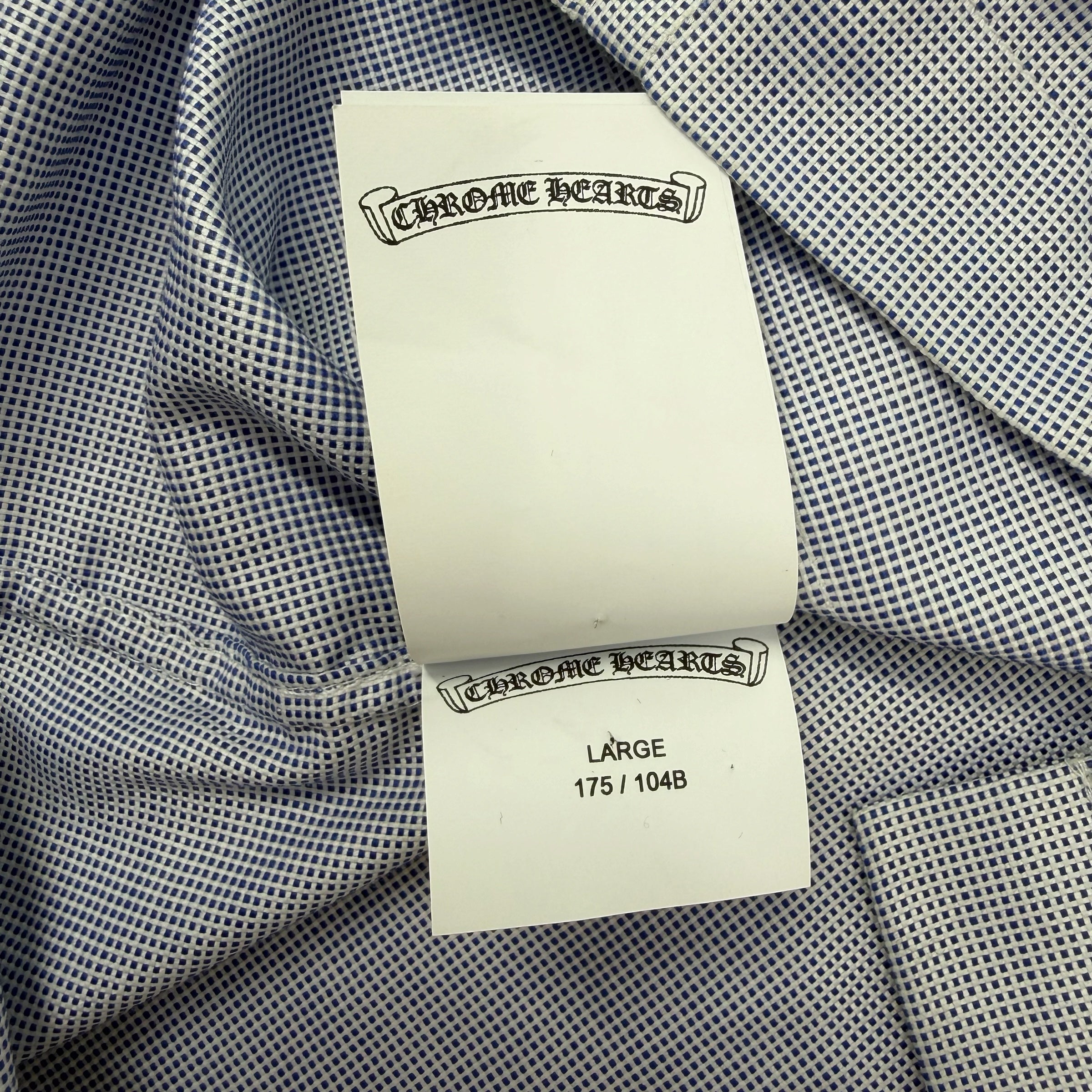Chrome Hearts Cross Patch Blue Guayabera Shirt L