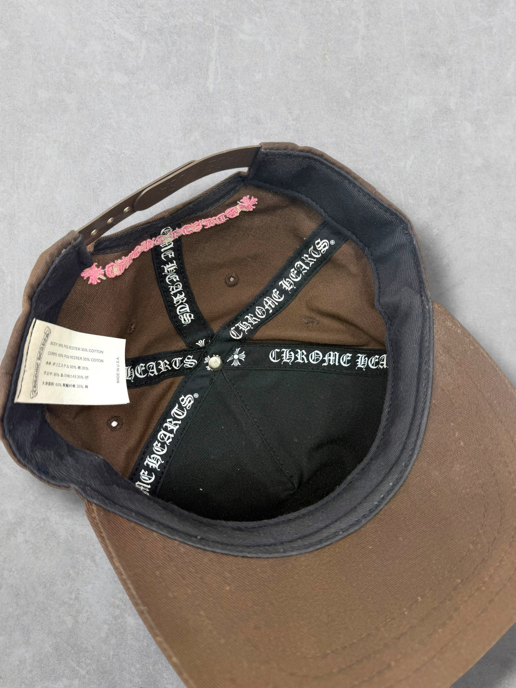 Chrome Hearts Brown/Pink CH Baseball Hat