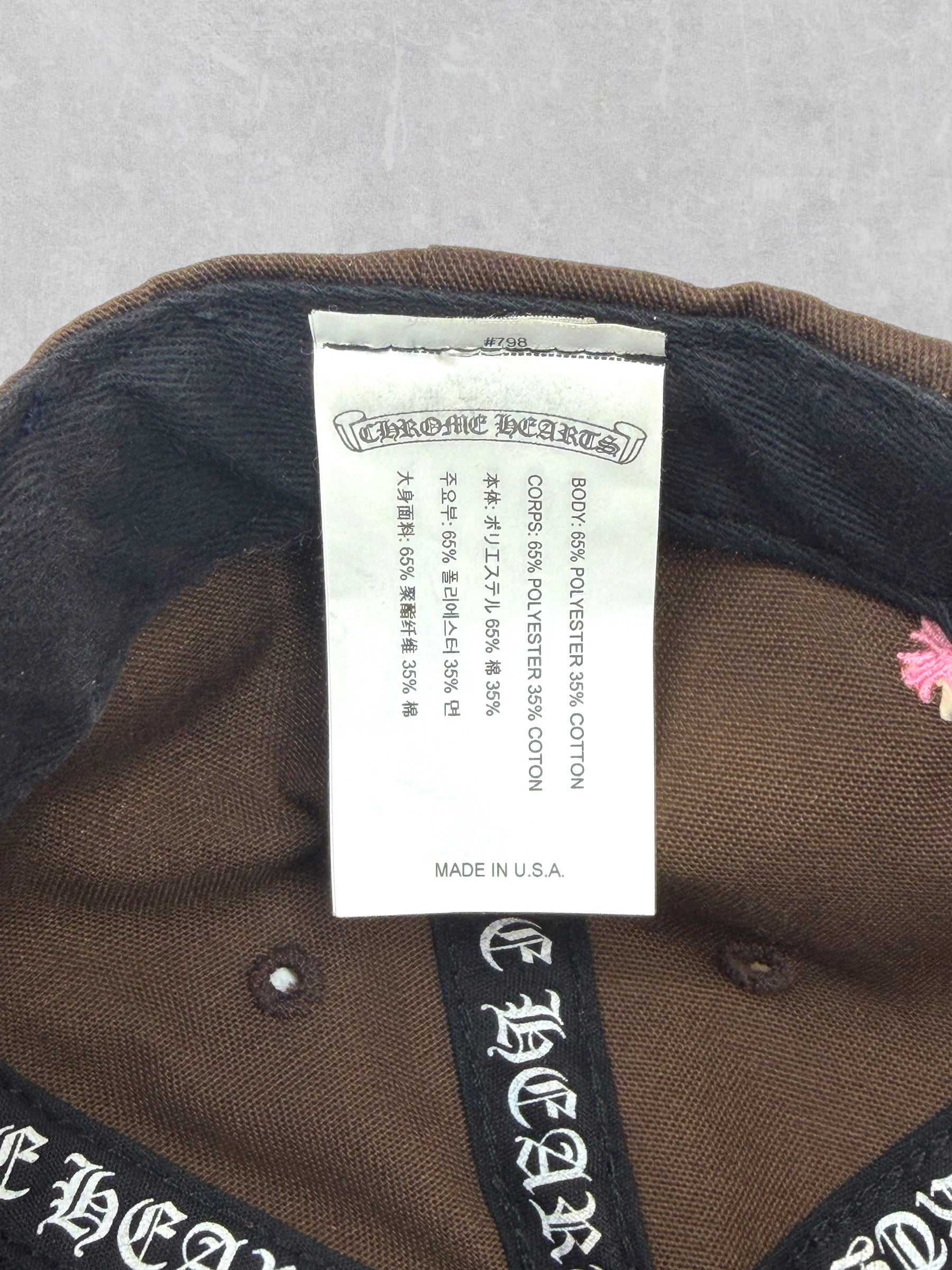 Chrome Hearts Brown/Pink CH Baseball Hat