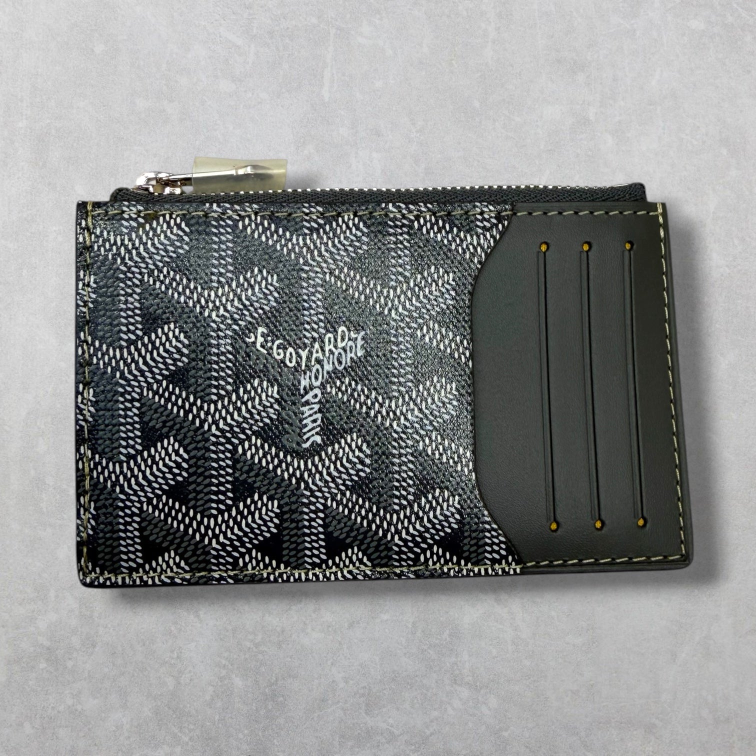 Goyard Grey Bourbon Zipped Card Holder