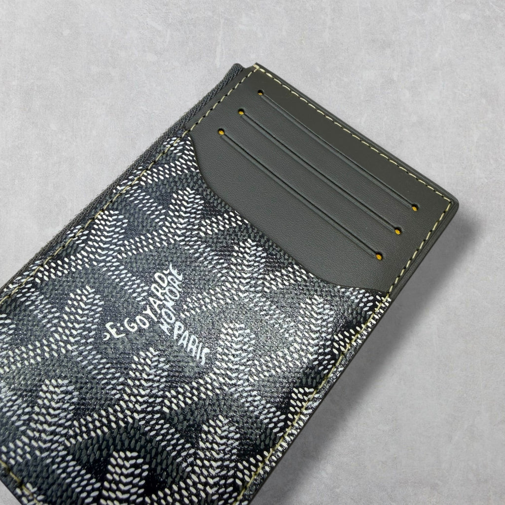 Goyard Grey Bourbon Zipped Card Holder