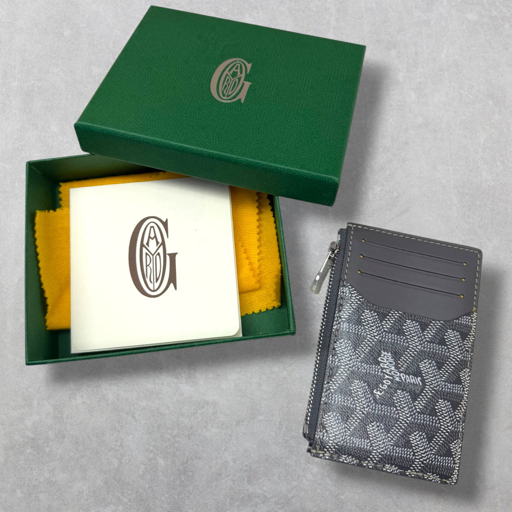 Goyard Grey Bourbon Zipped Card Holder