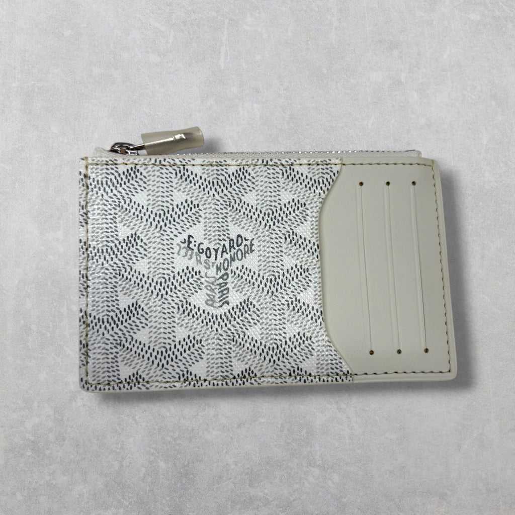 Goyard White Bourbon Zipped Card Holder
