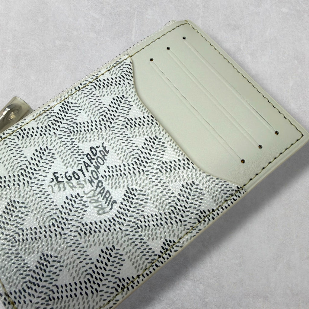 Goyard White Bourbon Zipped Card Holder
