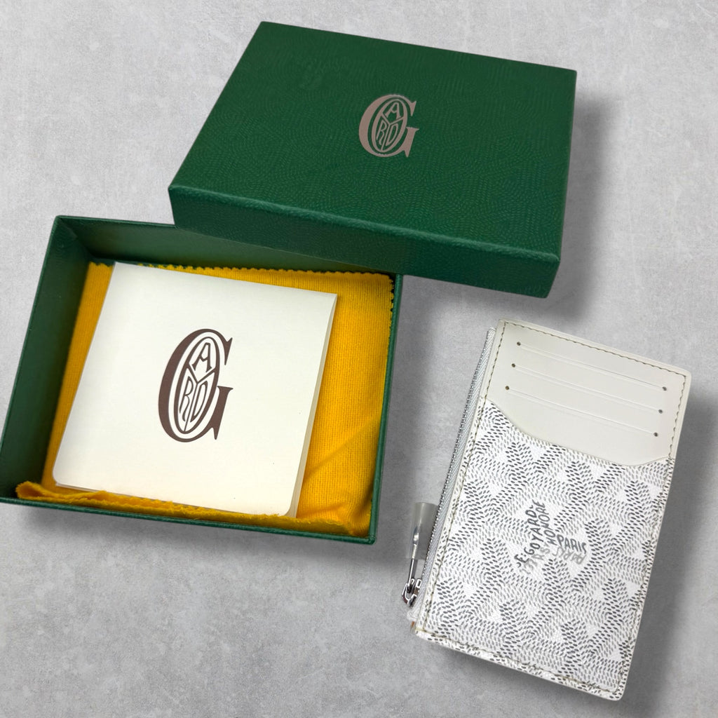 Goyard White Bourbon Zipped Card Holder
