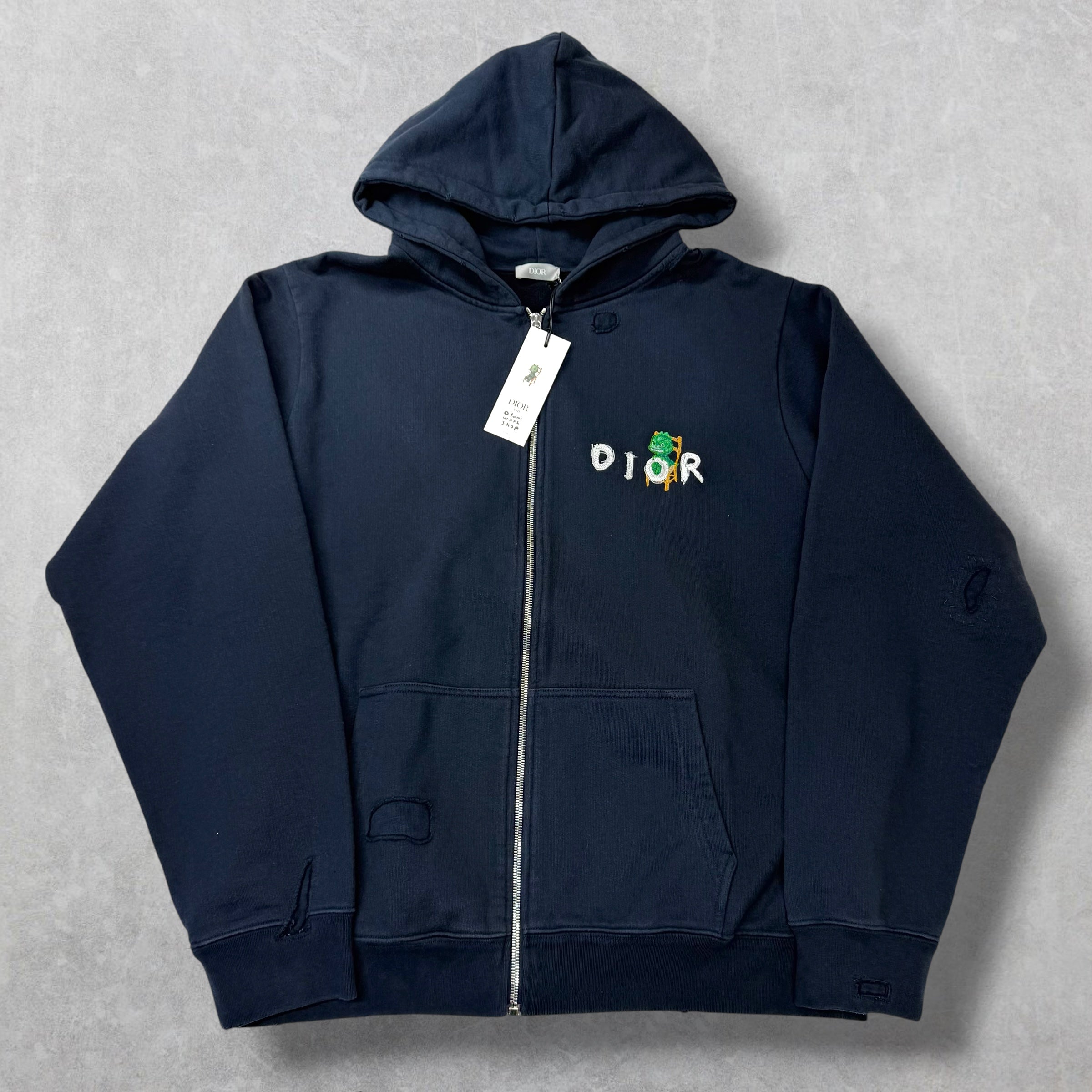 Dior x Otani Workshop Zipped Hooded Sweatshirt XXL