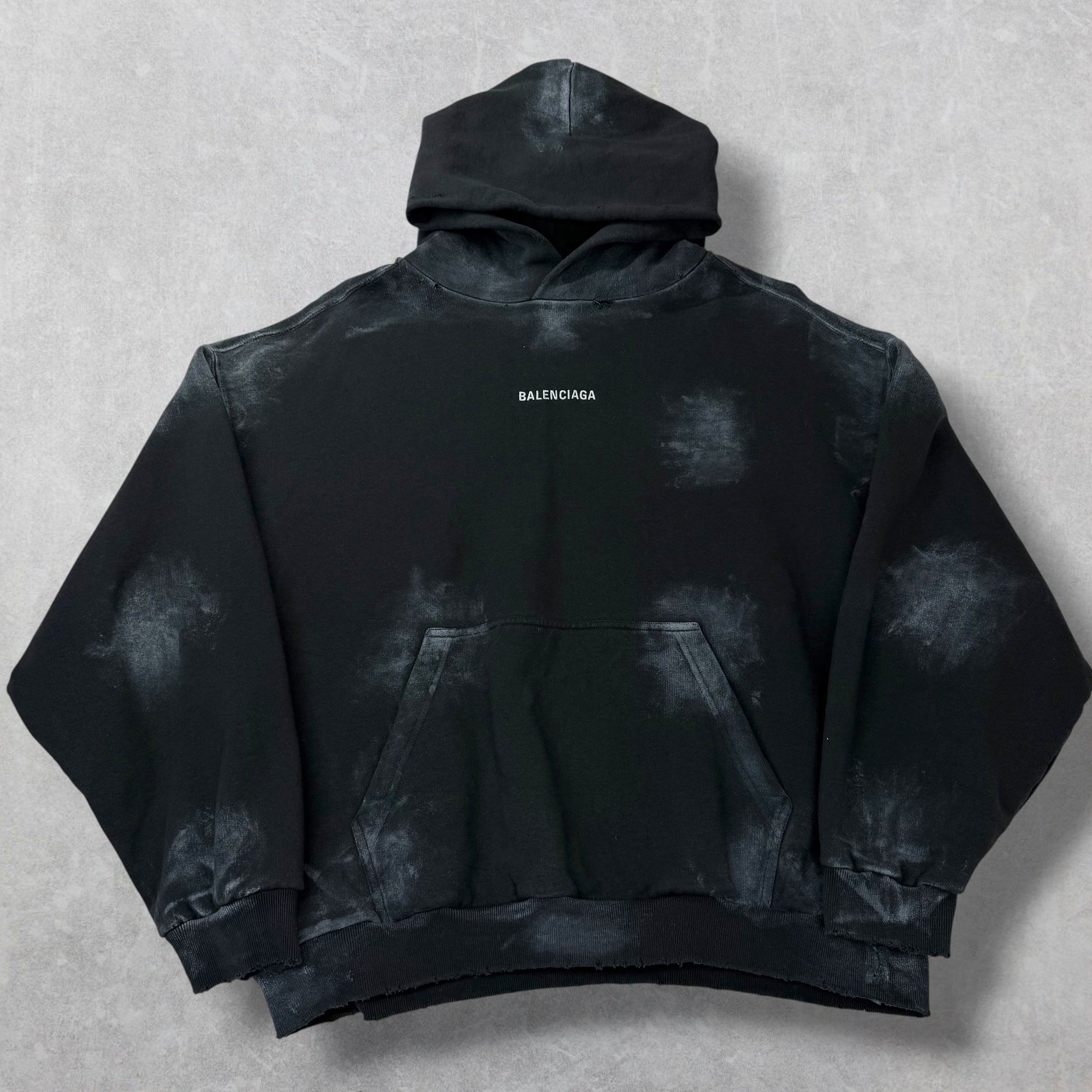 Balenciaga Faded Black Medium Fit Hoodie M