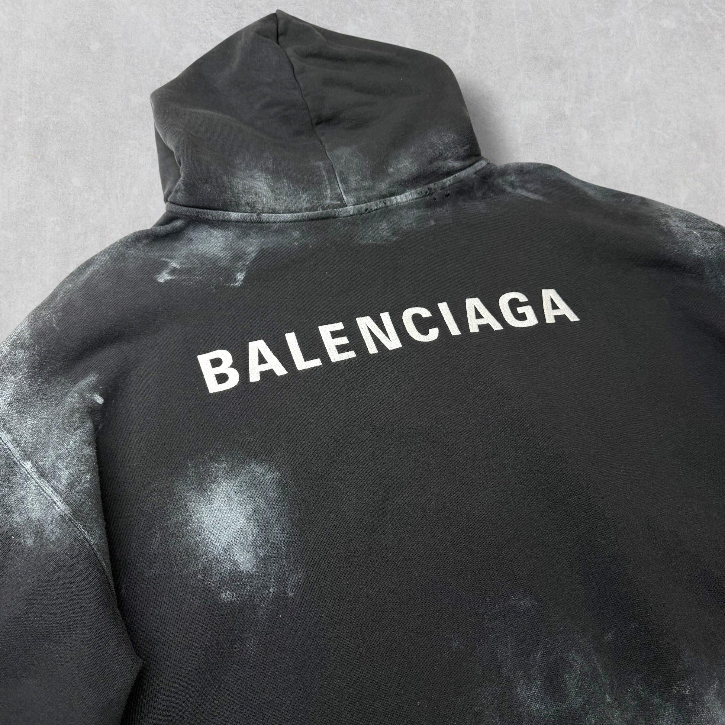 Balenciaga Faded Black Medium Fit Hoodie M