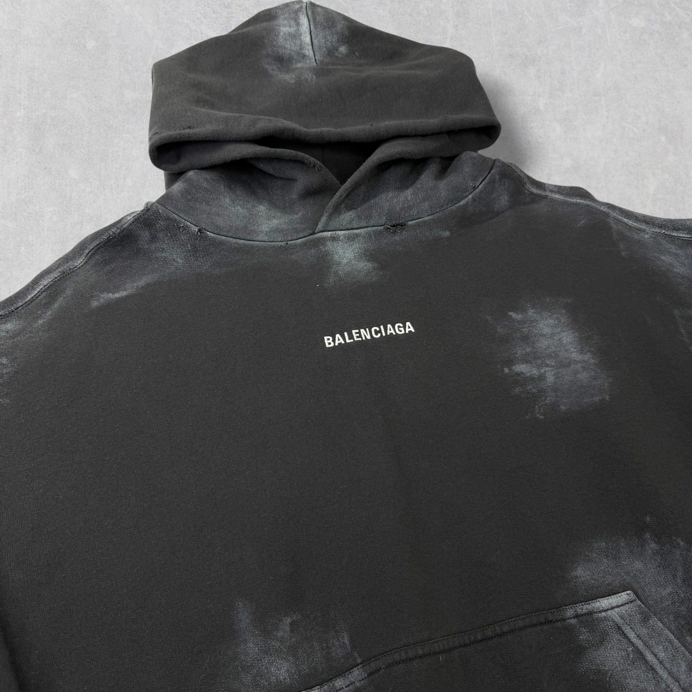 Balenciaga Faded Black Medium Fit Hoodie M