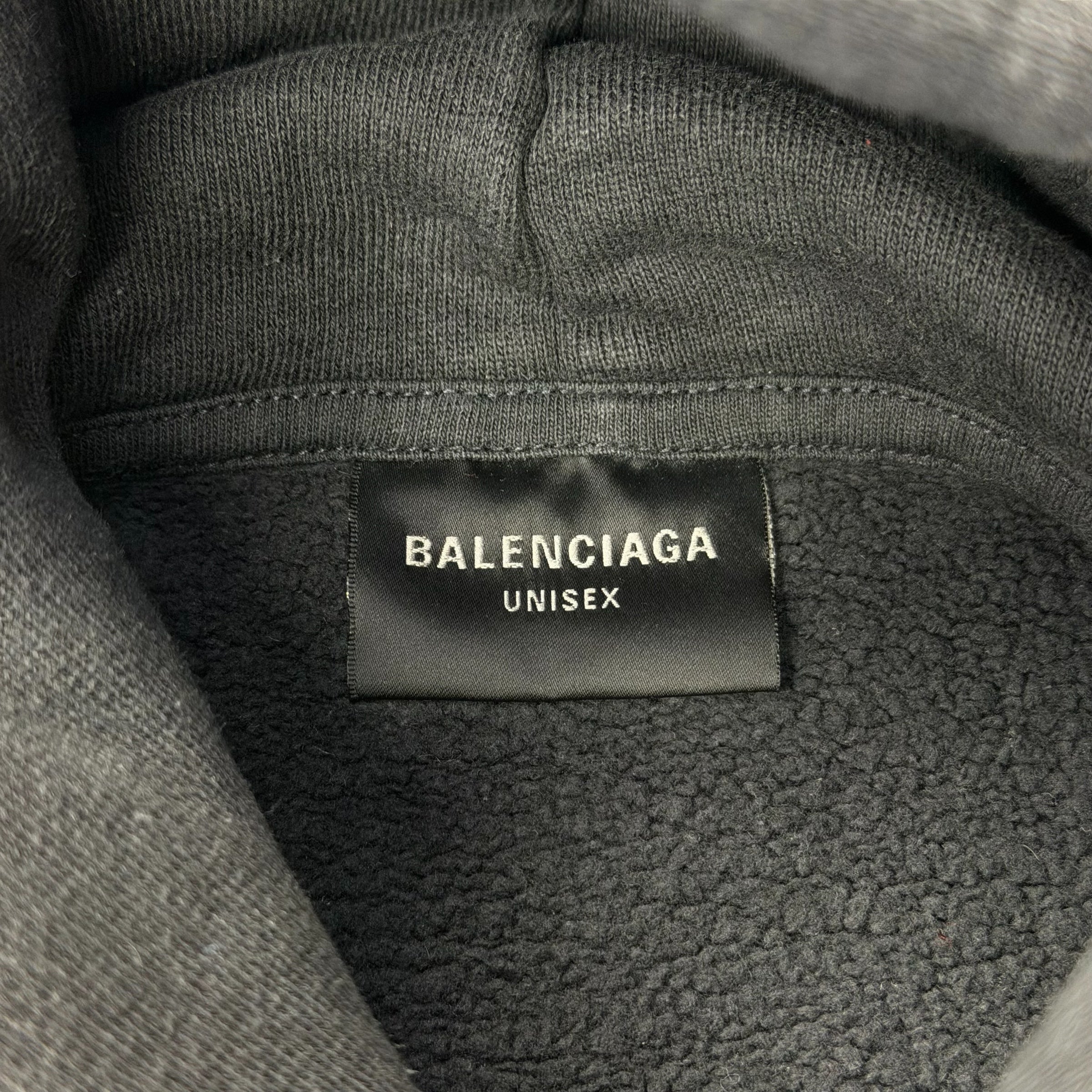 Balenciaga Faded Black Medium Fit Hoodie M