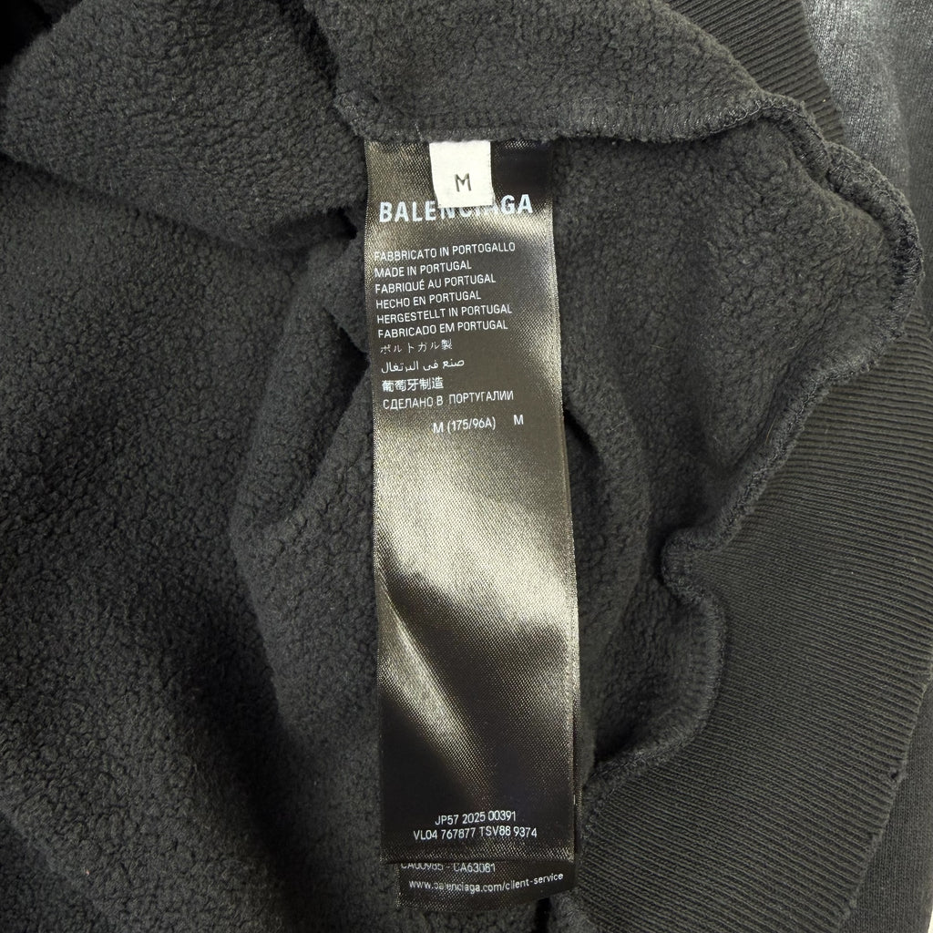 Balenciaga Faded Black Medium Fit Hoodie M