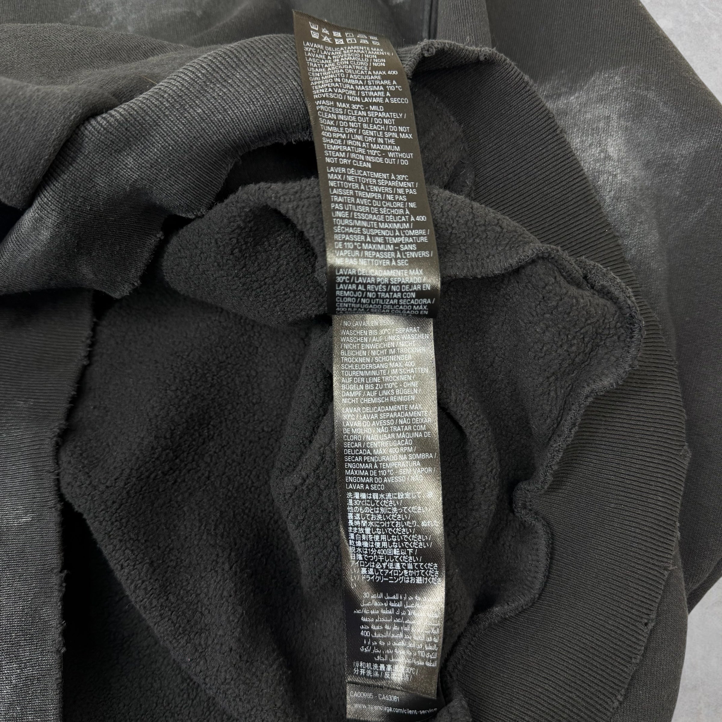 Balenciaga Faded Black Medium Fit Hoodie M