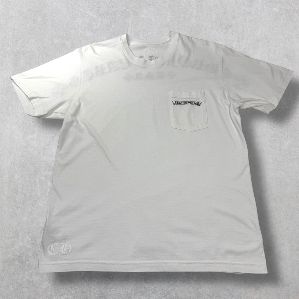 Chrome Hearts Script Logo USA Tee White L