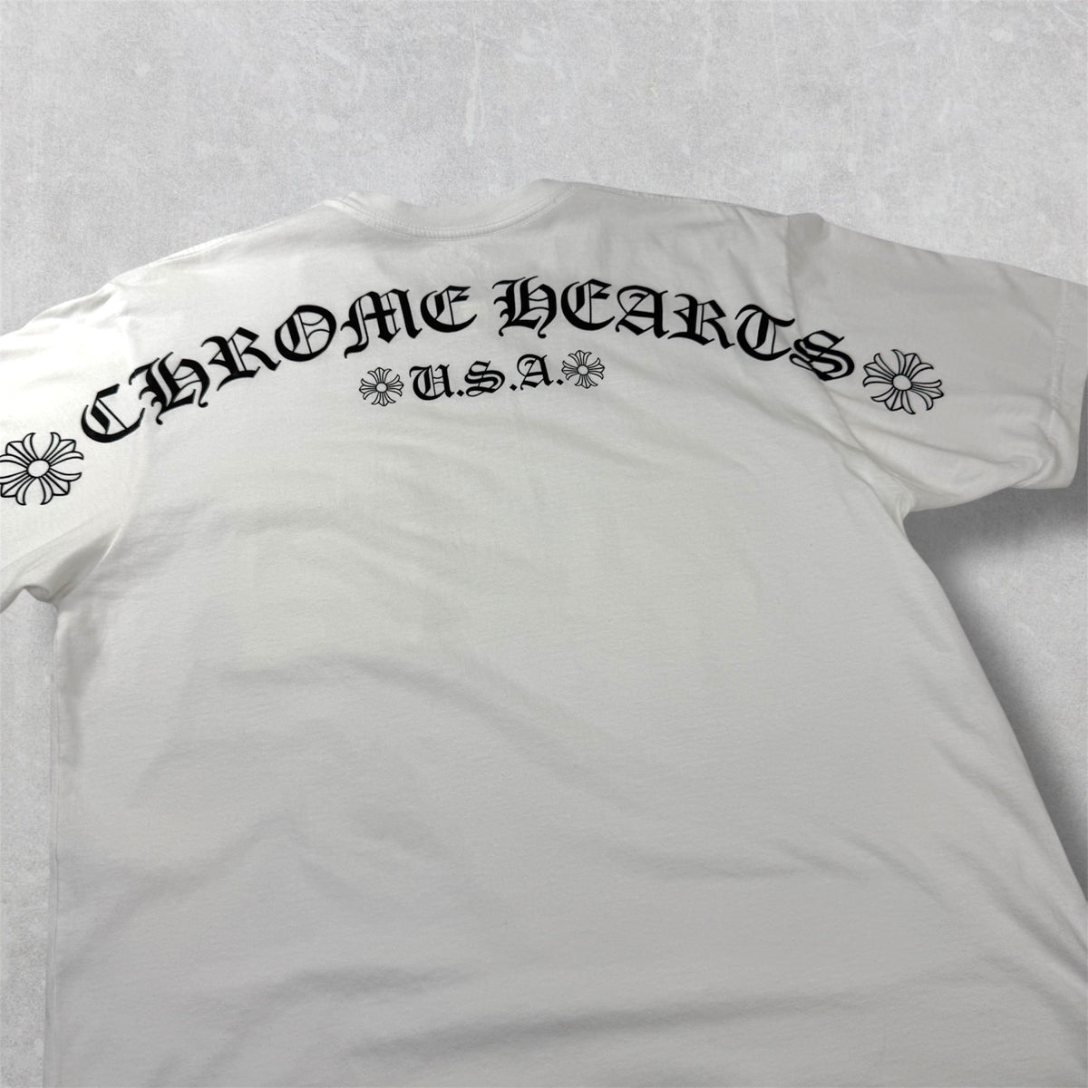 Chrome Hearts Script Logo USA Tee White L