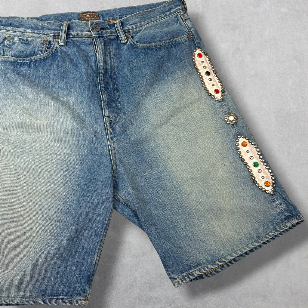 Kapital Studded Remake 14oz Denim Shorts 36