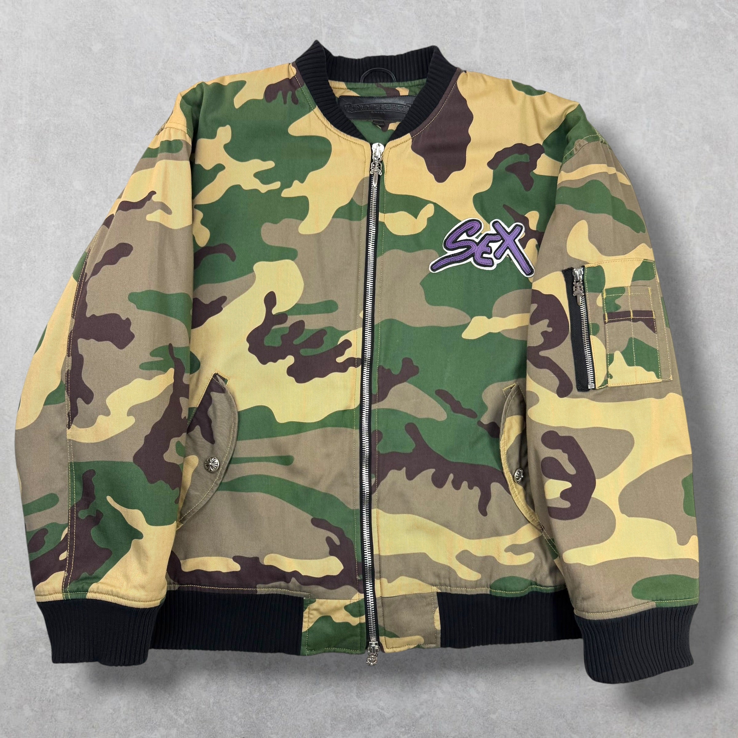 Chrome Hearts Matty Boy Camouflage Sex Records Bomber Jacket XL