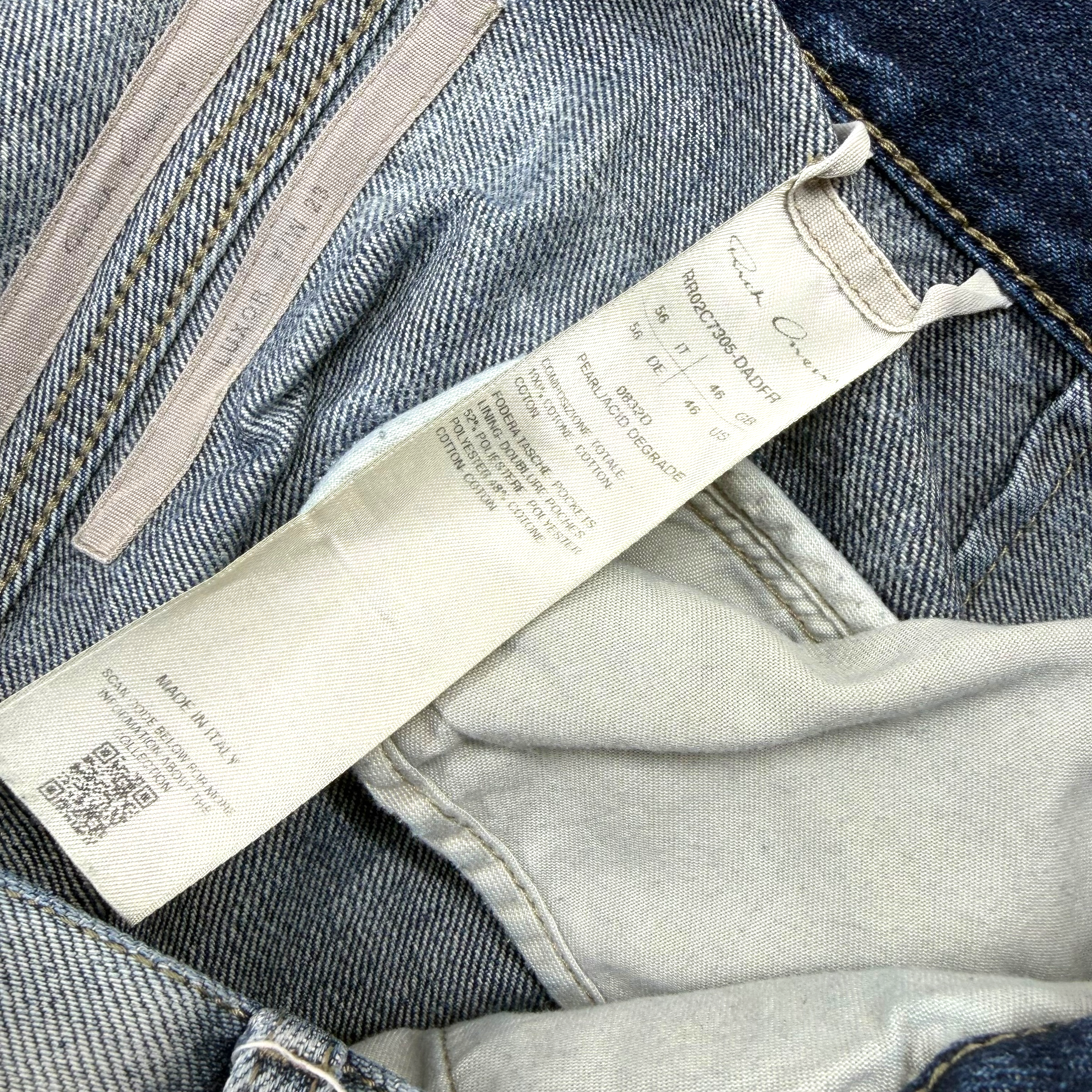 Rick Owens Tailored Belas Pearl/Acid Degrade Jeans 56 (38)